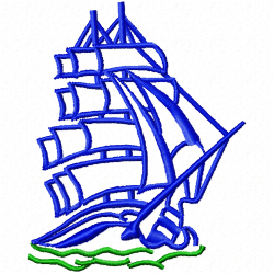 Boats Embroidery Design 11 Boats Embroidery Design 11